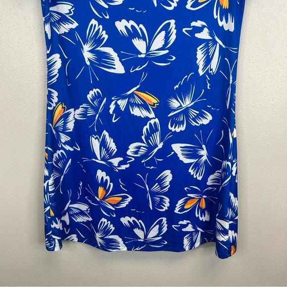 Adidas Blue Butterfly Tropical Dress Womens S Rainbow Athleisure Sporty Tennis - Picture 6 of 13